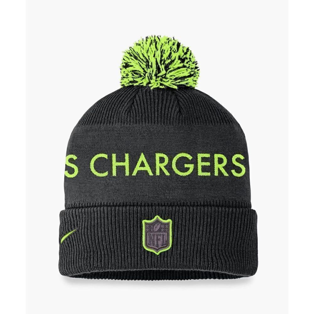 Nike Los Angeles Chargers Nike‎ Volt Cuffed Knit Hat with Pom - Black- NWT